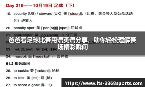 爸爸看足球比赛用语英语分享，助你轻松理解赛场精彩瞬间