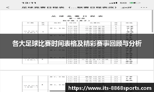各大足球比赛时间表格及精彩赛事回顾与分析